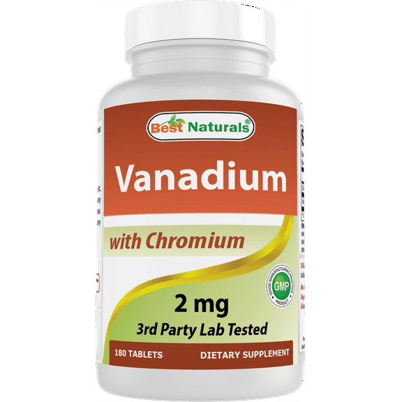 Best Naturals Vanadium 2 mg with Chromium Polynicotinate 200 mcg - 180 Tablets