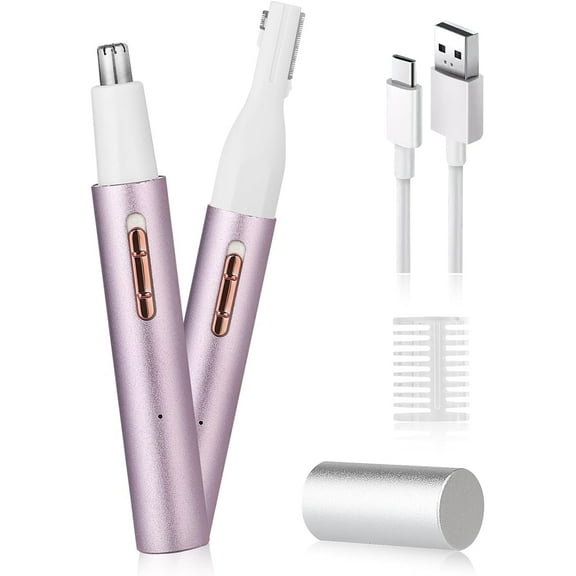 Hoeylife Rechargeable Nose and Ear Hair Trimmer for Women Men – Painless Facial and Eyebrow Hair Remover, Dual-Edge Blades, IPX7 Waterproof, Compact and Portable Electric Clipper