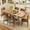 Retro, variant on Aiho 63" 7-Piece Large Dining Table Set, Expandable Modern Kitchen Table Set with 6 Chairs, Suitable for 4-6 People, Retro
