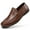 Brown, variant on Men's Casual Loafers Slip On Leather Shoes Lightweight Driving Shoes Moccasins Classic Penny Loafer Flats Boat Shoes