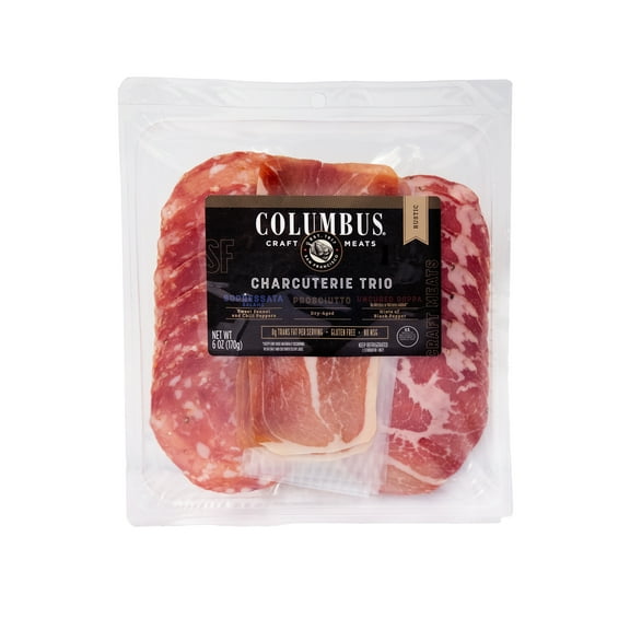 Columbus, Rustic Charcuterie Trio, Sliced Meats, Refrigerated 6 oz Plastic Tray