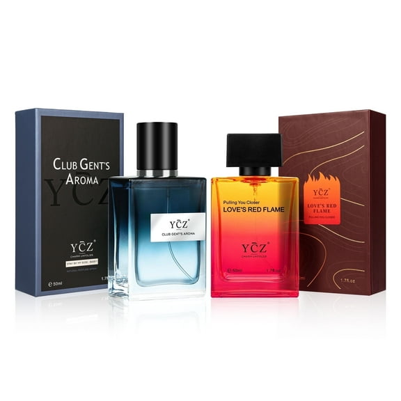 Ycz Men's Cologne Gift Set, 2-Piece Fragrance Duo (Mint Lemon & Romantic Woody Scent), Long Lasting Eau de Toilette Spray for Men, Perfect Gift for Him