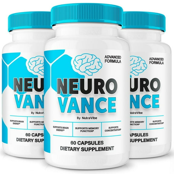(3 Pack) Neuro Vance – Daily Formula with a Natural Blend to Help Maintain Focus, Memory & Concentration | Clean, Gentle, Easy-to-Swallow Capsules for Everyday Sharpness (180 Capsules)