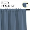 thumbnail image 5 of NICETOWN Blackout Curtains Solid Rod Pocket Room Darkening Noise Reducing Thermal Curtains Drapes, W34 x L72, Set of 2, Stone Blue, 5 of 7