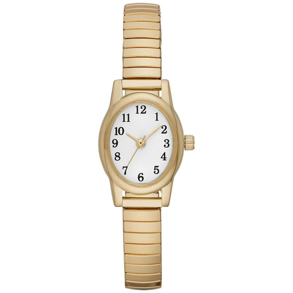 Time & Tru Women's Wristwatch: Gold Tone Oval Case, Easy Read Dial, Expansion Band (FMDOTT008)