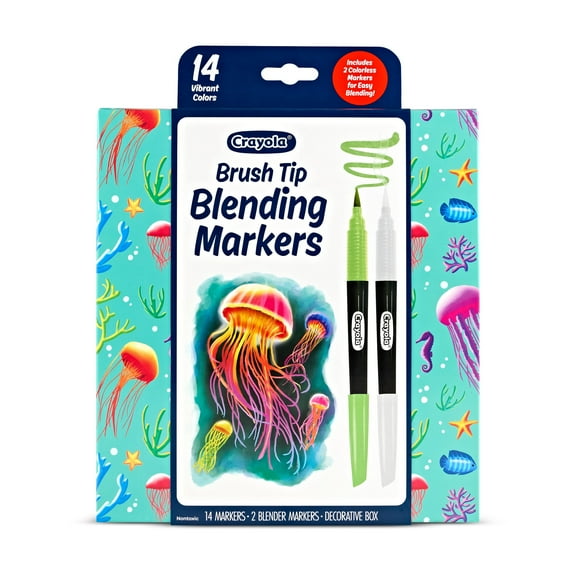 Crayola Blending Marker Set, 16 Count Markers, 2 Colorless Blenders, Adult Coloring Markers, Gifts for Teens & Adults