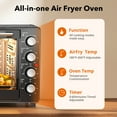 thumbnail image 5 of 34 QT Super-Large  Air Fryer, Oil-Less Air Fryer Toaster Oven Combo with Pizza, Warm, Broil, Toast, Bake, Air Fry, 5  Functions - Black, 5 of 11