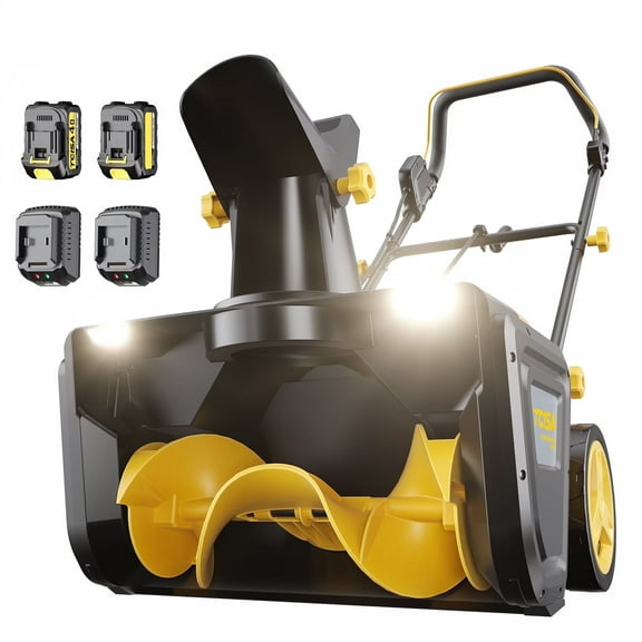 Snow Blower 40 V 20''Single Stage Cordless Snowblower,with 2*4.0 Ah Battery and Charger ,LED,Can Be Adjusted 180°