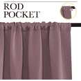 thumbnail image 5 of NICETOWN Kitchen Blackout Curtains Solid Modern Rod Pocket Thermal Insulated Noise Reducing Drapes, 2 Panels, W42 x L45, Dry Rose, 5 of 7