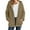 Brown, variant on Admvng Winter Coats for Women Plush Fleece Long Sleeve Zip Hooded Jacket Casual Warm Outerwear, Size S-2XL