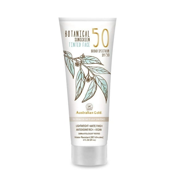 Australian Gold 263475 3 oz Botanical Tinted Face BB Cream SPF 50 - Fair to Light