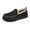 Black, variant on Men's Moccasin Slippers Fuzzy Indoor Outdoor House Shoes