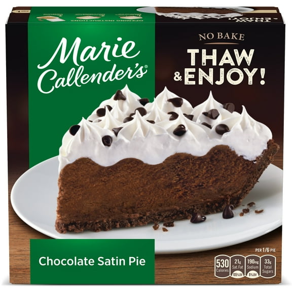 Marie Callender's Chocolate Satin Pie, Thaw & Enjoy Frozen Dessert, 25.6 oz. (frozen)