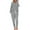 Gray, variant on Two Piece Womens Pajama Sets Button Down Shirts and Drawstring Pants with Pockets Solid Lounge Sets for Women