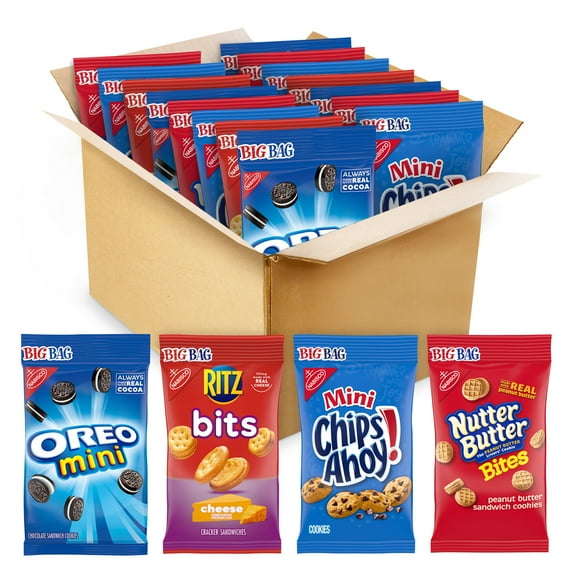 OREO Cookies, CHIPS AHOY! Cookies, Nutter Butter Bites & RITZ Bits Cheese Crackers, 15 Big Bags
