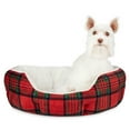 thumbnail image 4 of Vibrant Life Small Cuddler Pet Bed, Red and Black Plaid, 18" x 16", 4 of 12