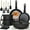 Black, variant on Astercook 20-Piece Pots and Pans Set, Nonstick Cookware Set with Detachable Handles, Oven & Dishwasher Safe, Induction Compatible, Stackable RV Kitchen Cooking Set, Black