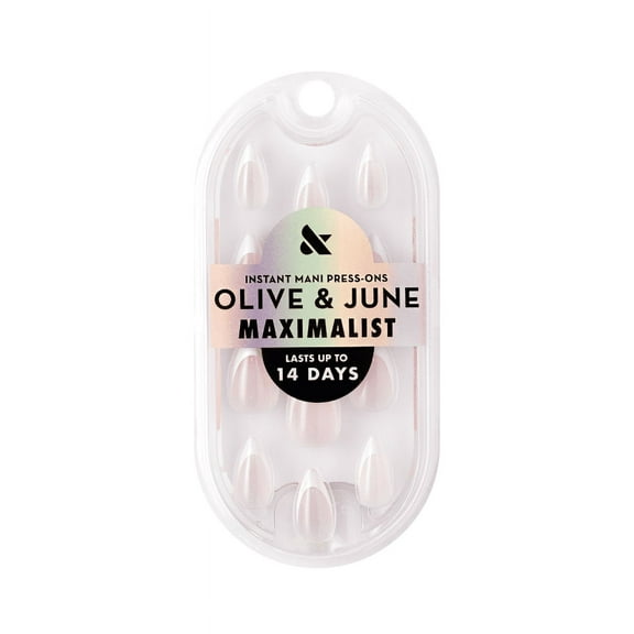 Olive & June Instant Mani Maximalist Medium Stiletto Press-On Nails, Sharp French, 42 Pieces