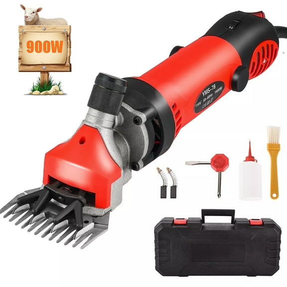 Hinzonek 900W Electric Sheep Shears, Professional Sheep Grooming Clippers, 6 Speed Farm Livestock Shearing Kit Machine for Thick Coat Animals, Cats, Dogs, Alpacas, Goats, Pets