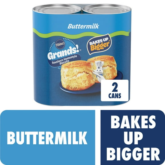 Pillsbury Grands! Southern Homestyle Buttermilk Biscuits, 2 Pack, 16 Biscuits, 32.6 oz