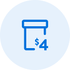 Low cost prescriptions. 30-day supply of generic Rx's starting at $4.
