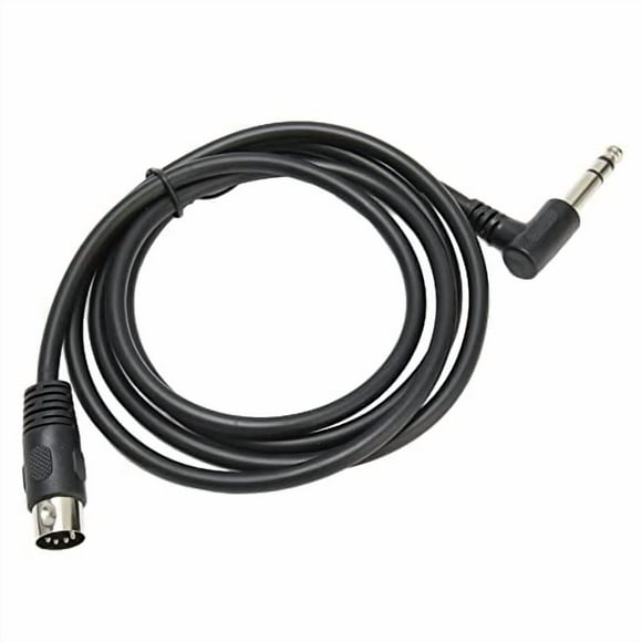 1/4 Inch to DIN 5 Pin Cable, 90 Degree 6.35mm Male to MIDI 5Pin Male TRS Stereo Audio Cable for Speaker, Amplifier, Mixer, MIDI Keyboard, 4.9ft