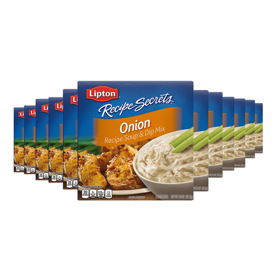 (12 pack) Lipton Recipe Secrets Onion Dry Recipe Soup and Dip Mix, 2 Oz, 2 Pack