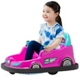 thumbnail image 1 of Kid Trax 6V Bumper Car Ride-On Toy, Pink, 360° Spin with LED Lights, Soft Bumpers, Safety Belt, 1 of 10