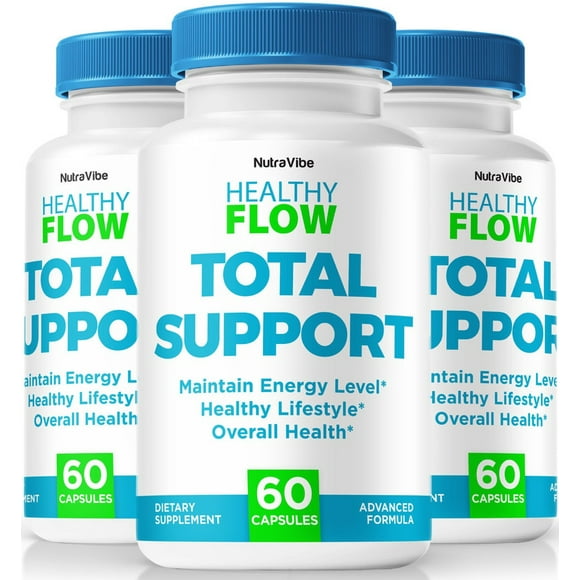(3 Pack) Healthy Flow Total Support Capsules, Original HealthyFlow Formula - Naturally Supports Healthy Circulation, Stable Levels and Energizes the Body, Official Review (180 Capsules)