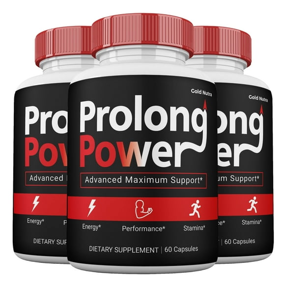 (3 Pack) Prolong Power, Maximum Performance Male Supplement, Prolong Power Capsules for Men, 3 Month Supply