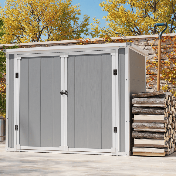 306GAL Outdoor Storage Box, 1170L Patio Deck Box and Resin Shed, Waterproof Storage Cabinet  for Garden Tool Garbage Cans, 3 Doors, Quick Assembly