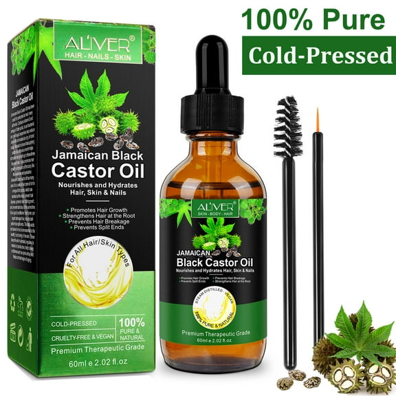 Aliver Jamaican Black Castor Oil for Hair Care - Dry Scalp Hydration - Antioxidant Essential Oil