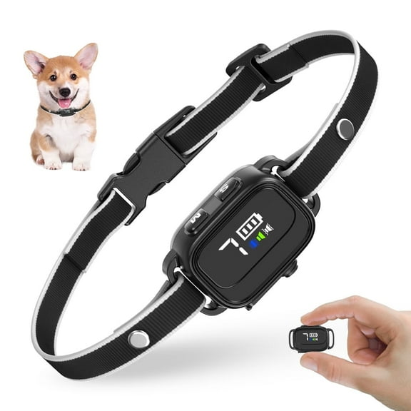 Anti-Bark Collar for Small Dogs, No Shock Anti Barking Collars with 7 Sensitivities, 3 Adjustable Modes Beep & Vibration, IP67 Waterproof - Effective & Humane Small Dogs Bark Collar-Black