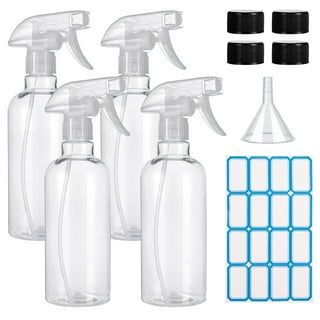 Armscye 16.9oz/500ml Empty Spray Bottles 4 Sets, Adjustable Mist/Jet Nozzle Leakproof Refillable Bottles for Cleaning, Hair, Essential Oils, Adjustable Mist, Stream Nozzle