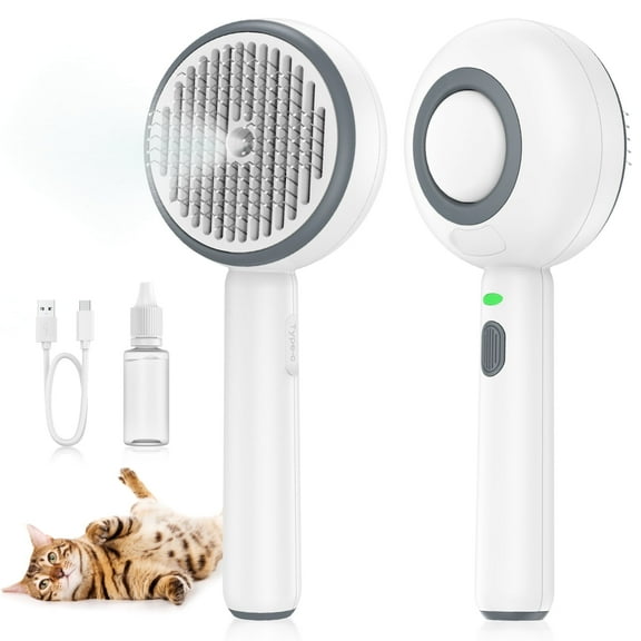 BEBANG Cat Steam Brush 3 in 1, One-Click Hair Removal Brush with Steam for Cats and Dogs
