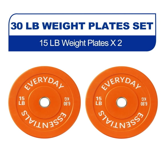 BalanceFrom Olympic Bumper Plate Weight Plate, 15 lbs Pair Color