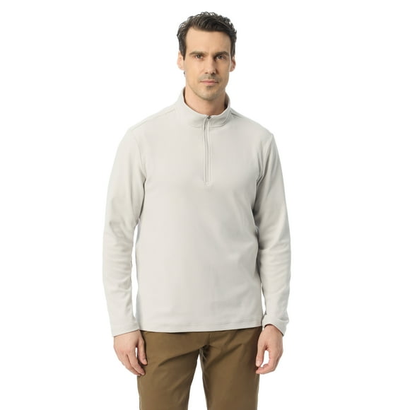 Bass & Co Men's & Big Men's Pro-Sueded Quarter Zip Heathered Pullover, Sizes S-XXXL