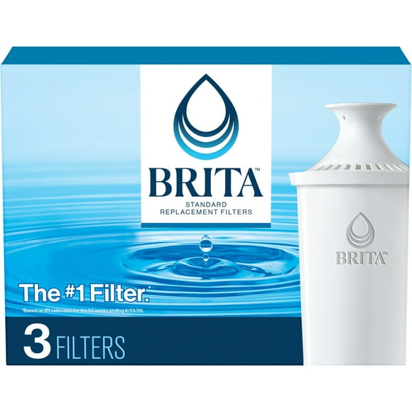 Brita Standard Water Filter, Replacement Filters for Pitchers and Dispensers, BPA Free, 3 Count
