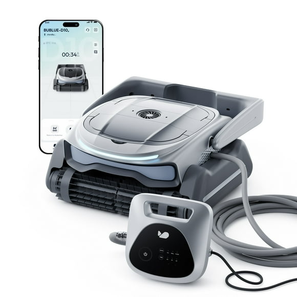 Bubot 800P Smart Automatic Robot Pool Cleaner - No Charging, AI Navigation,50 ft Power Cord 150W Triple-Motor Super Suction, App Control, Cleans All 1076 Sq Ft Inground Pools, 2-Year Warran
