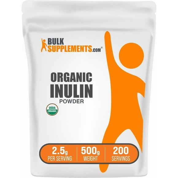 BulkSupplements Inulin Powder - 2.5g per Serving - 500 Grams (1.1 lbs) - 200 Servings