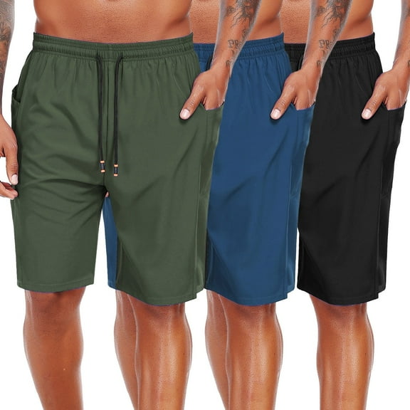 Cadmus Men's Swim Trunks with Compression Liner 9 Inch Inseam Mens Bathing Suit Quick Dry Beach Shorts Board Shorts,3 Pack