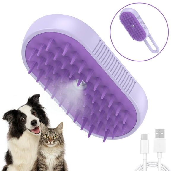 Cat Steam Brush for Shedding Dog Brush with Steam Pet Hair Cleaning Brush Comb for Spray 3 in 1 Pet Grooming for Long & Short Haired Pets – Spritz Defur Comb for Cat