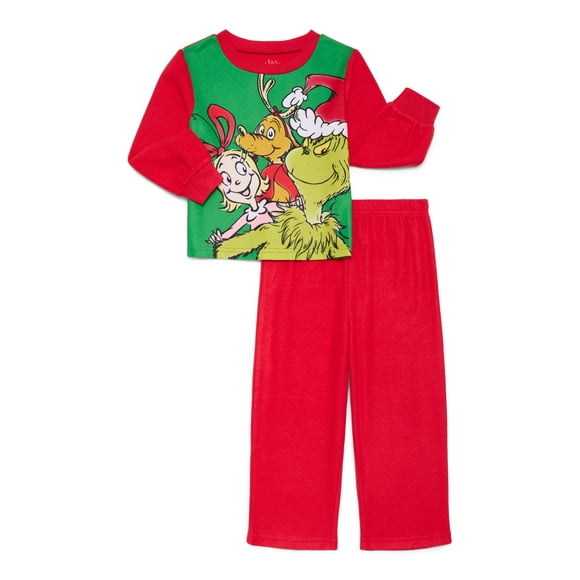 How The Grinch Stole Christmas Toddler Boys or Girls Long Sleeve Top and Pants Pajama Set, 2-Piece, Sizes 12M-5T