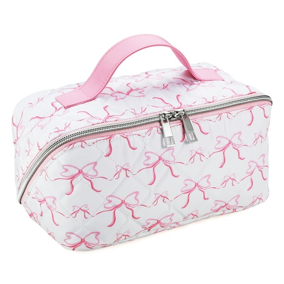 Cosmetic Bag for Travel and Makeup, Cosmetic Bag for Women Zipper Pouch Travel Cosmetic Organizer Travel Bags-Pink