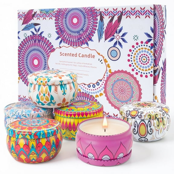 DAYBETTER 6 Pack Scent Candles Gifts Set,100H Burning Time, Long Lasting Natural Soy Candles,for Ladies,Mother's Day,Birthday, Valentine