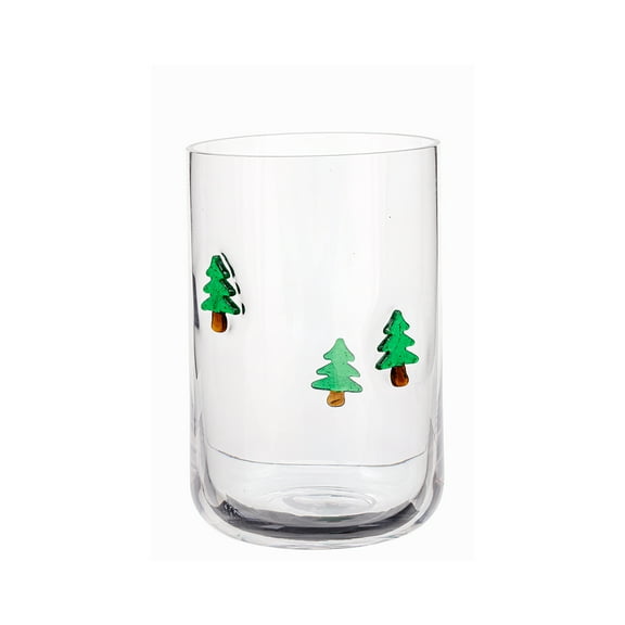 Tree Charm Drinking Glass 16 OZ Holiday Time