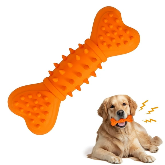 Dog Toy for Aggressive Chewers, 5.5 inch Rubber Bone Toy for Large Dogs, Chew Toys with Squeaker for Medium Breeds (1 pack)