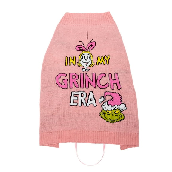 Dr. Seuss' The Grinch! Holiday Pet Sweater for Dogs, Cindy Lou Who In My Grinch Era, Pink, Medium