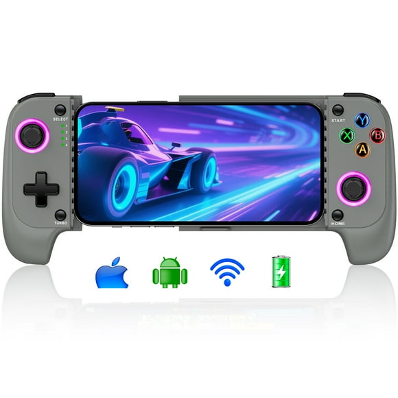 EUROA Mobile Game Controller for Android & iPhone with Hall Joystick Support Xbox Cloud, Steam Link, Call of Duty, Roblox Gaming-Gray