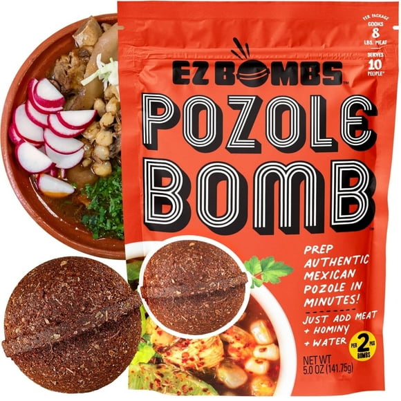 EZ Bombs Pozole Bomb Seasoning, 2 Pack – Authentic Mexican Soup Mix for Traditional Pozole, Made with Real Chiles, Herbs & Spices for Quick and Flavorful Meals